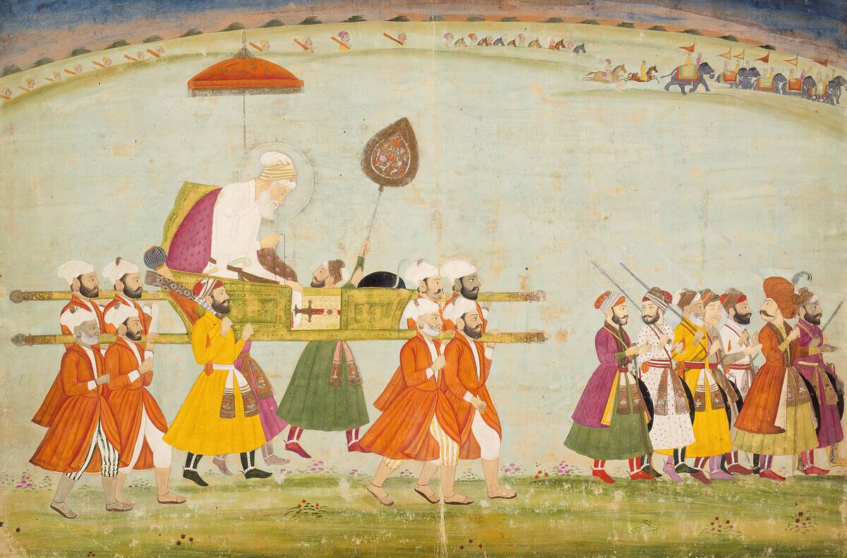 Emperor Aurangzeb Carried On A Palanquin