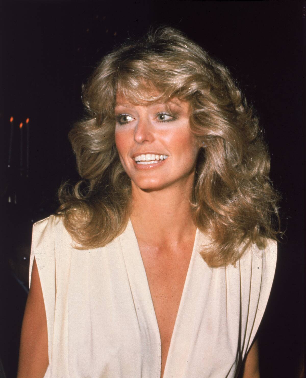 Farrah Fawcett At Golden Globes