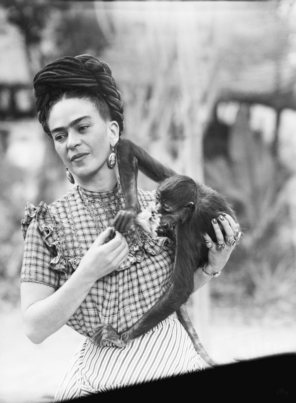 Frida Kahlo Holding Her Pet Monkey