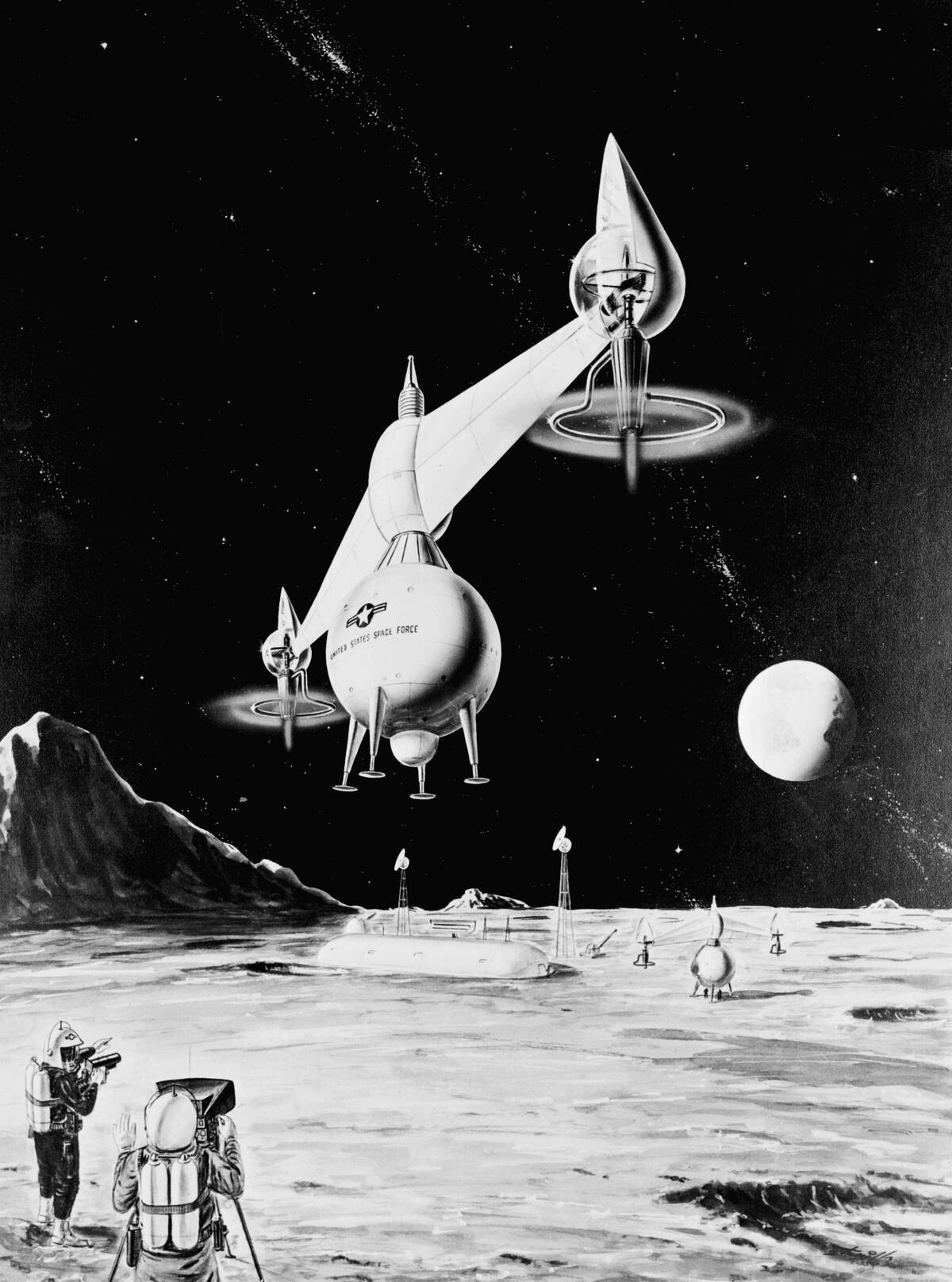 Imaginary Spacecraft Landing in Outer Space