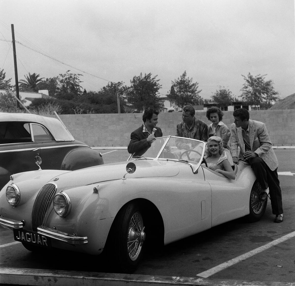 Jayne Mansfield at a drive in restaurant