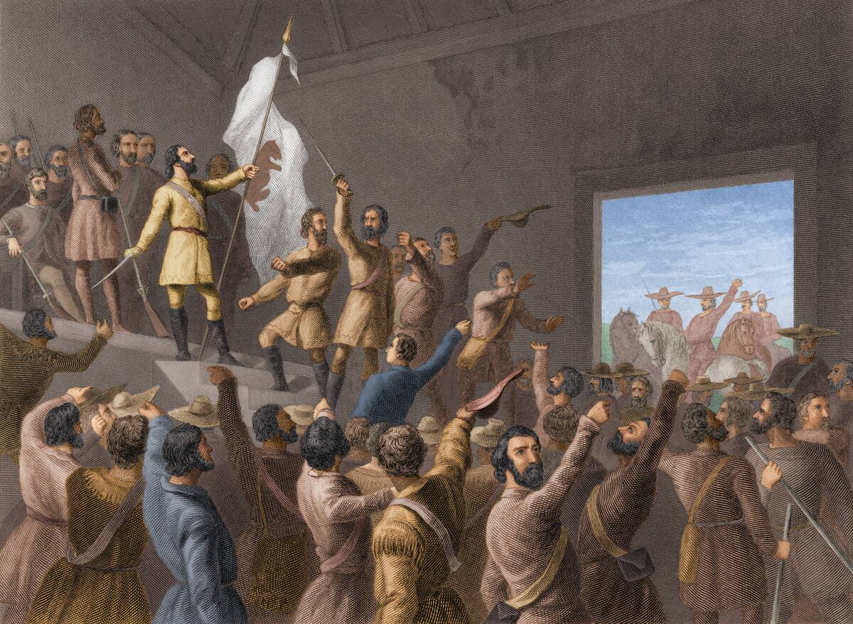 John C. Fremont Hoists Flag In Bear Flag Revolt