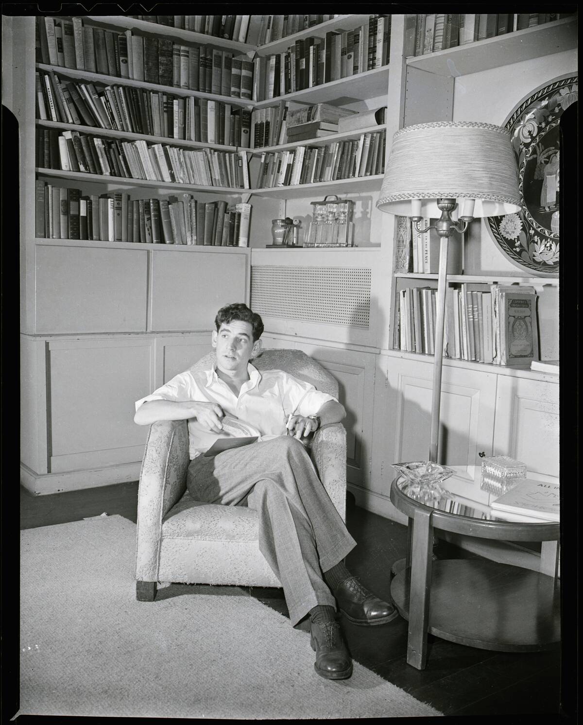 Leonard Bernstein Relaxes With A Book