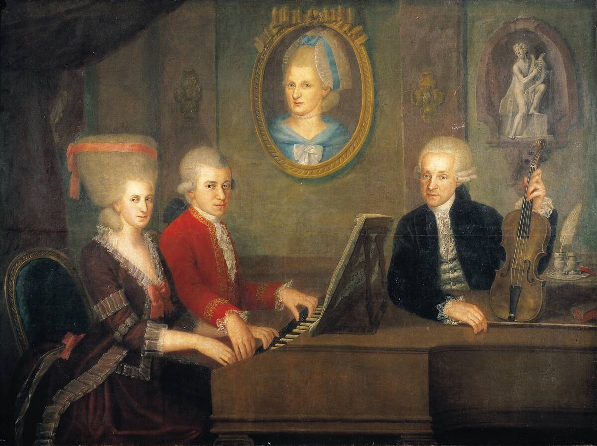 Leopold Mozart with his children