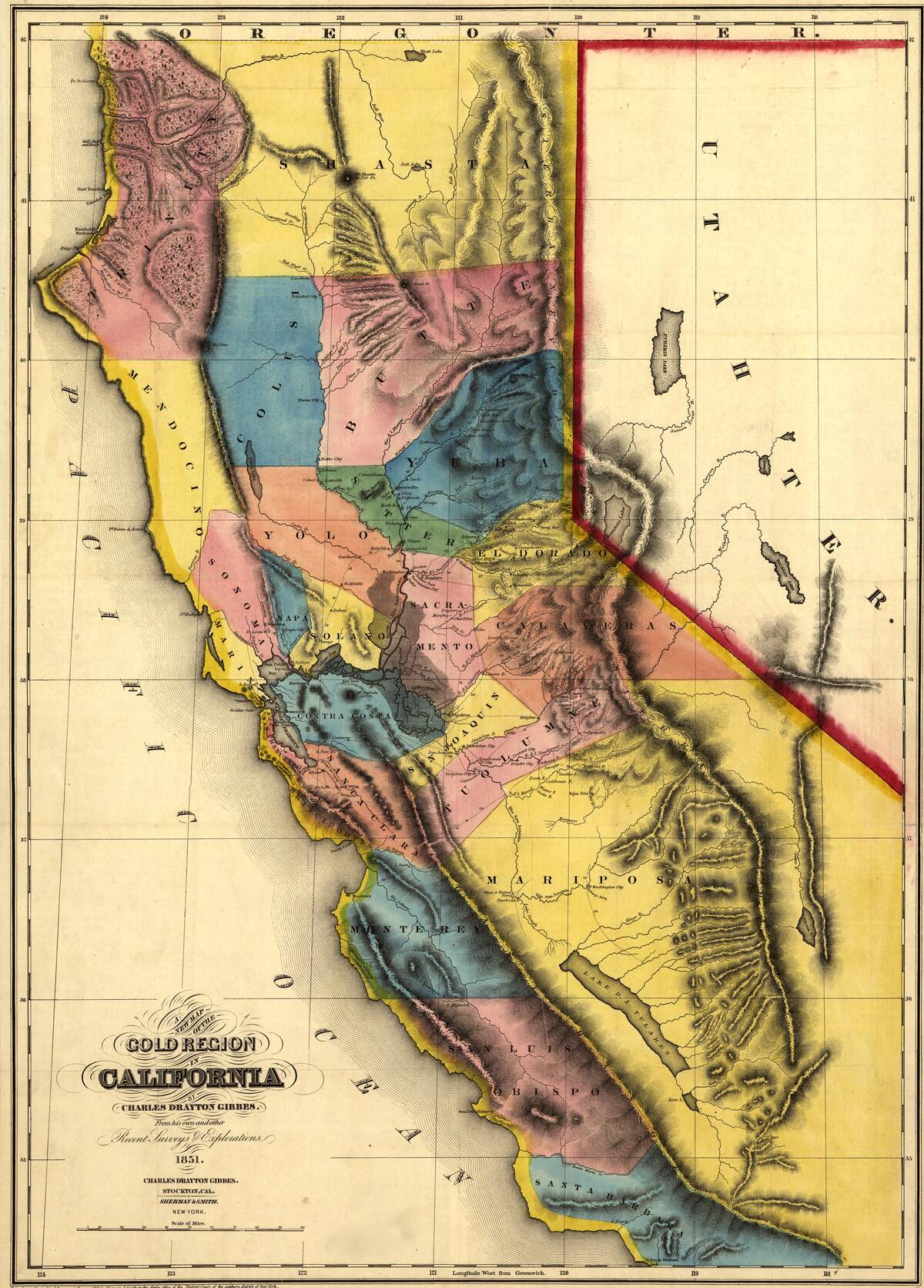 Map of California Gold Fields