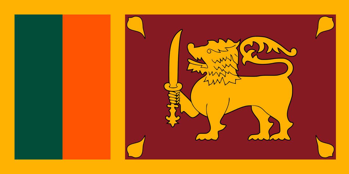 National flag of the Democratic Socialist Republic of Sri Lanka.