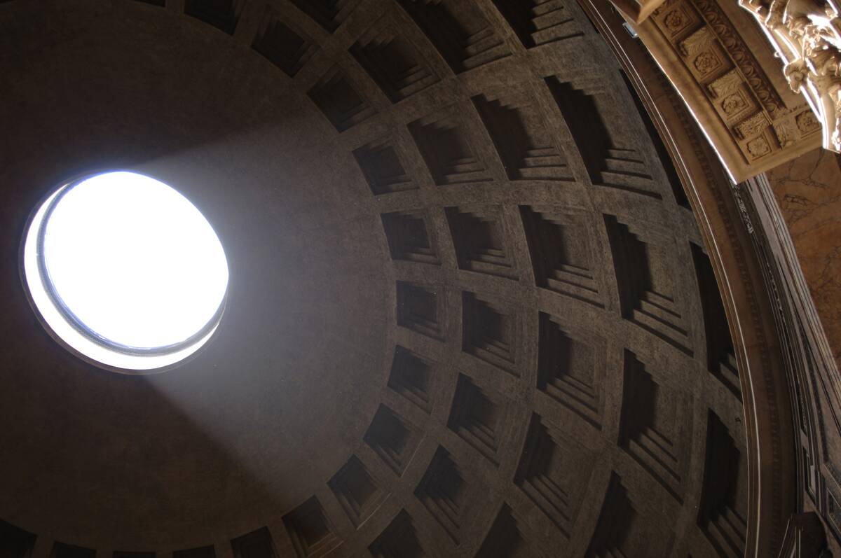 Pantheon of Agrippa. 2nd century. Dome. Interior. Rome. Italy.