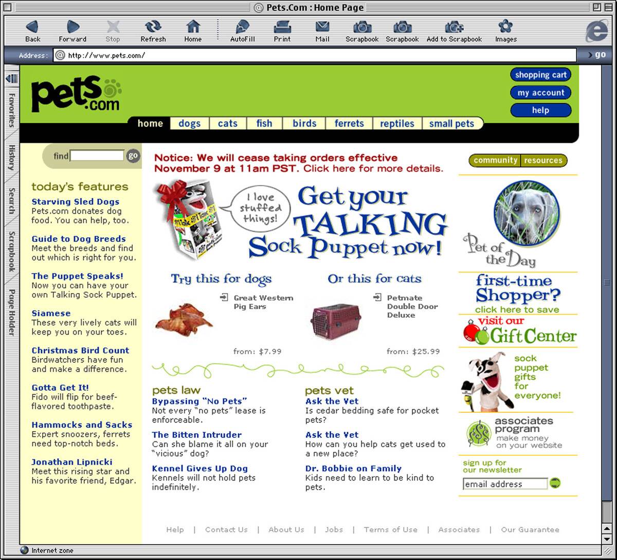 Pets.com to Cease Operations