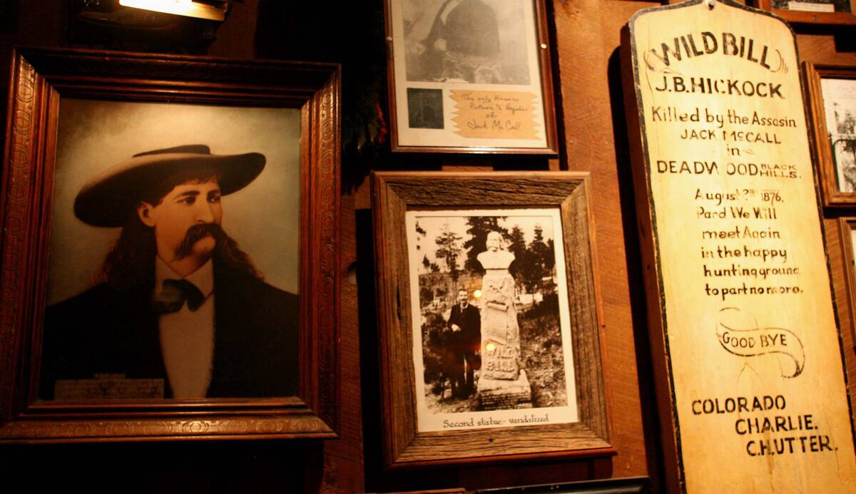 Photos and a replica of Wild Bill Hickock's burial marker ad