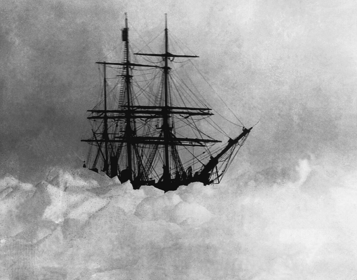 Robert E. Peary's Ship Locked in Ice