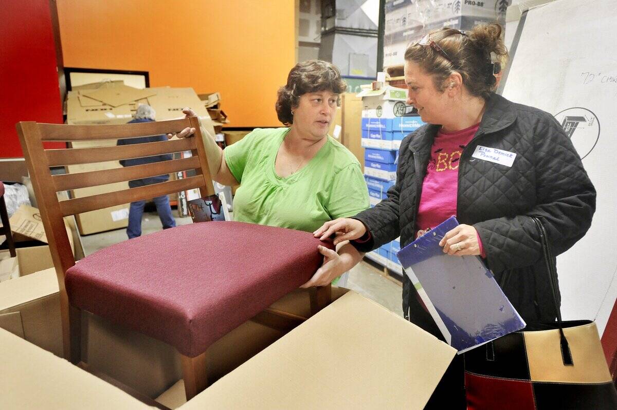 Ruth's Reusable Resources in Portland held it's annual Principals-only new furniture giveaway. Ruth