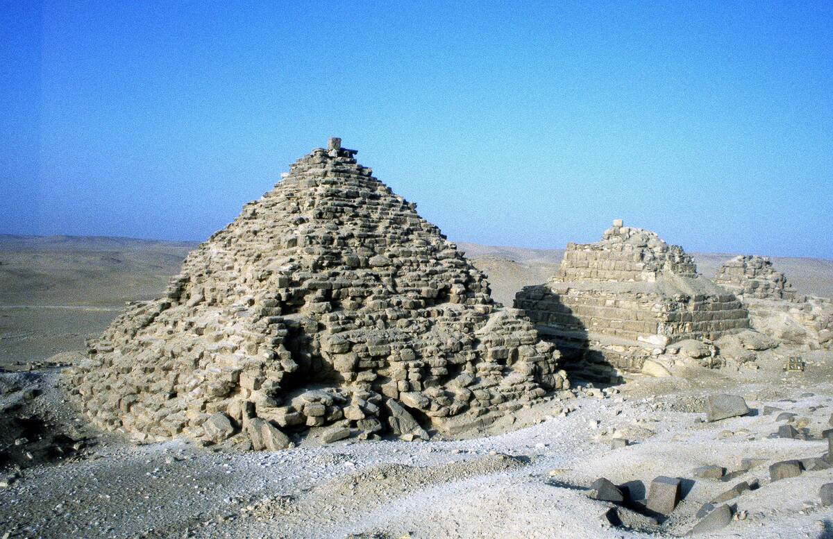 Small pyramids at Giza (Gizeh), Ancient Egyptian.