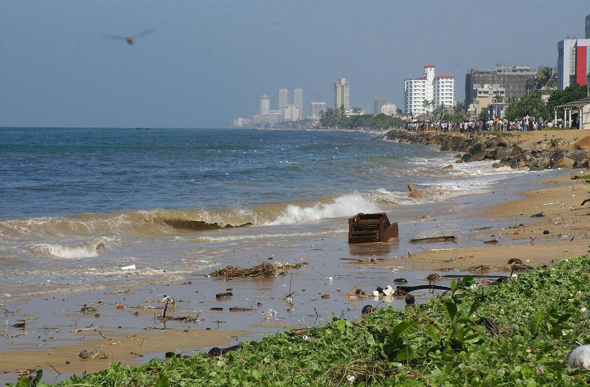 The sea front of Colombo is seen in this