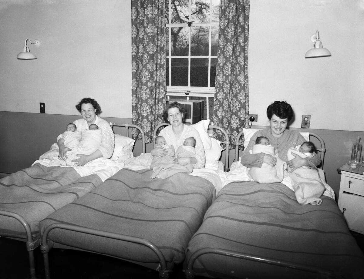 Three Set Of Newborn Twins, 1953