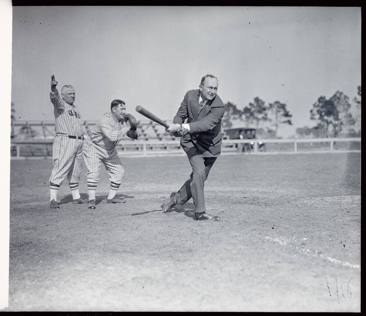 Ty Cobb Batting at Training Camp