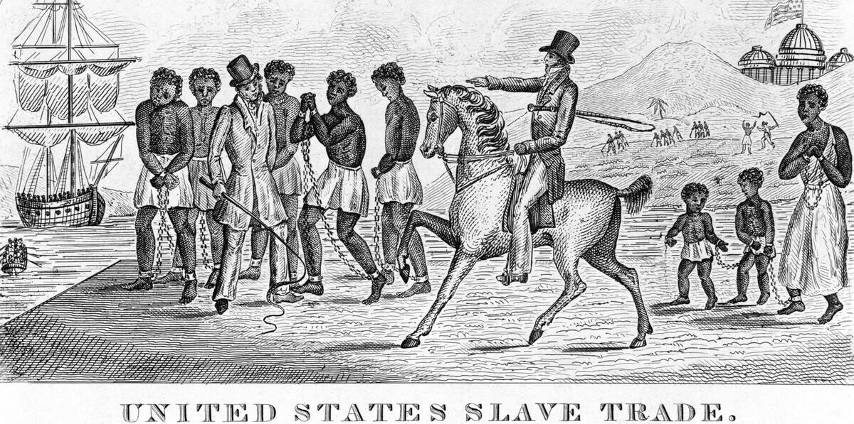 USA: 'United States Slave Trade', An abolitionist print engraved c. 1830