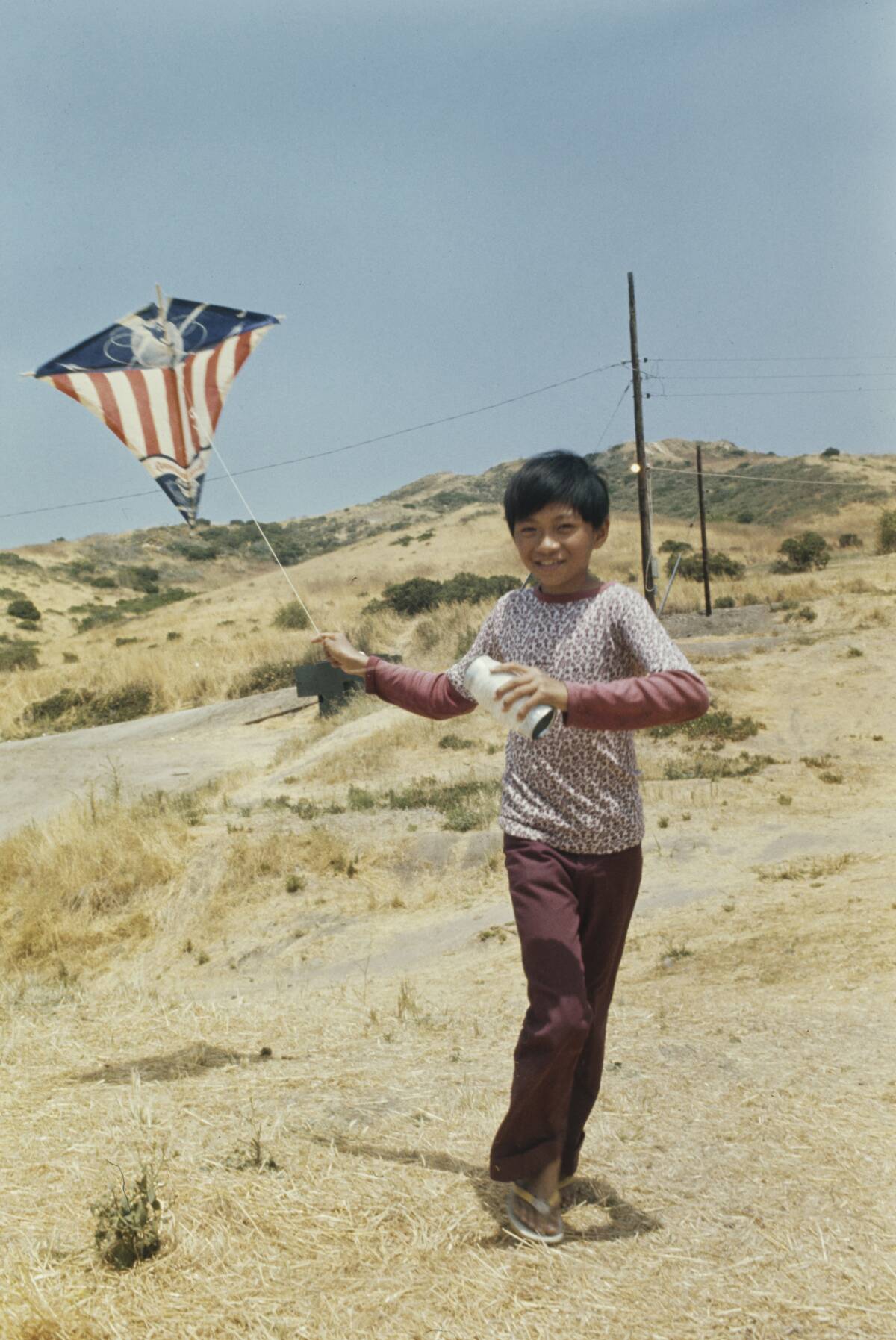 Vietnamese Boy Flying A Kite