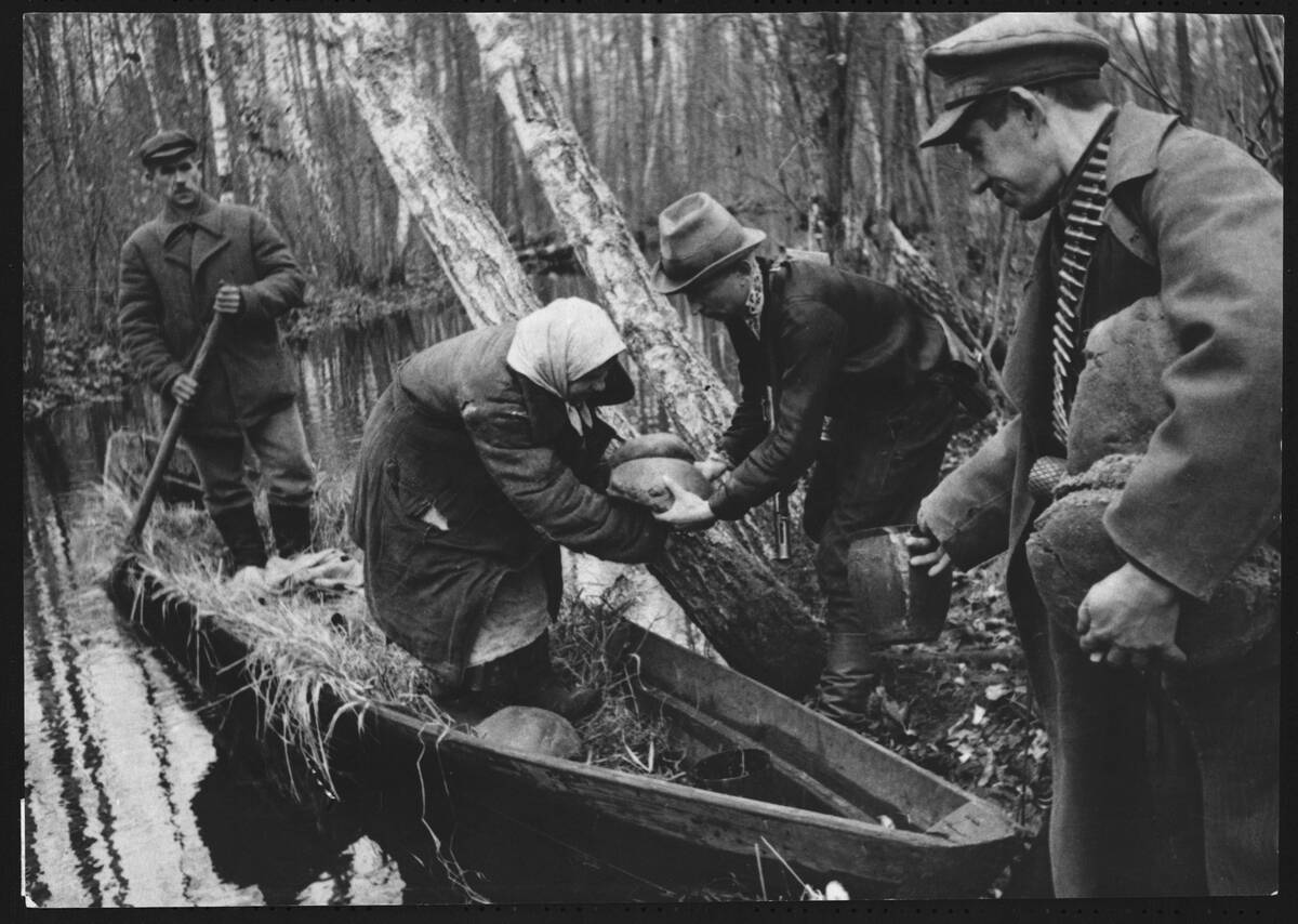 Villagers Bringing In Fresh Food to Russian Guerillas