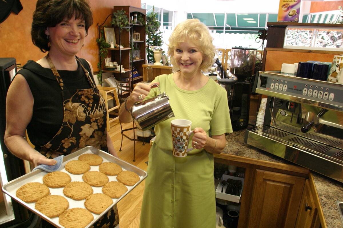 Waitresses serving tea and biscuits in a coffee shop in Sevierville.