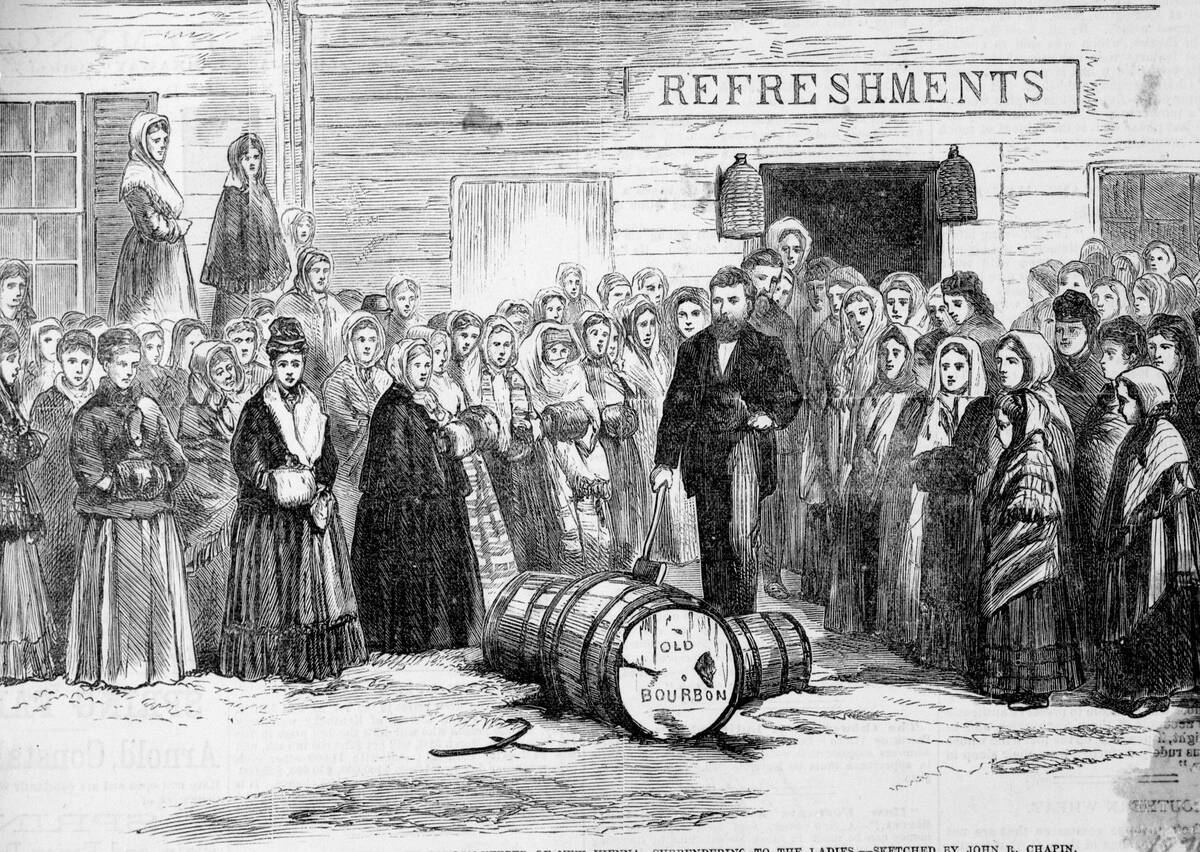 Women Outside Saloon;Man W/ Axe In Hand