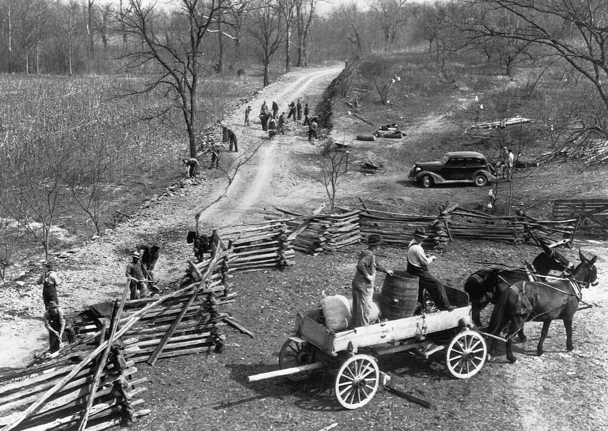 WPA Workers Building Road