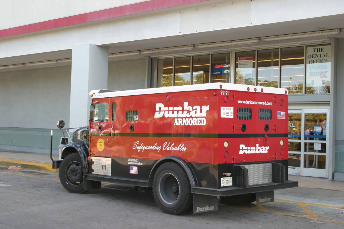 A Dunbar armored truck outside Kmart.
