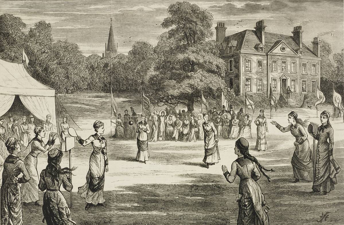 A match of the ancient national game of stoolball