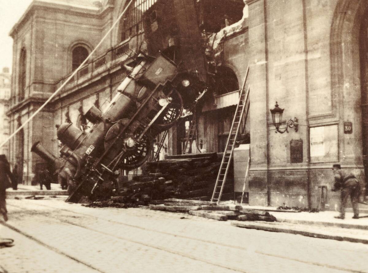 Accident at Montparnasse, Paris, 1895.