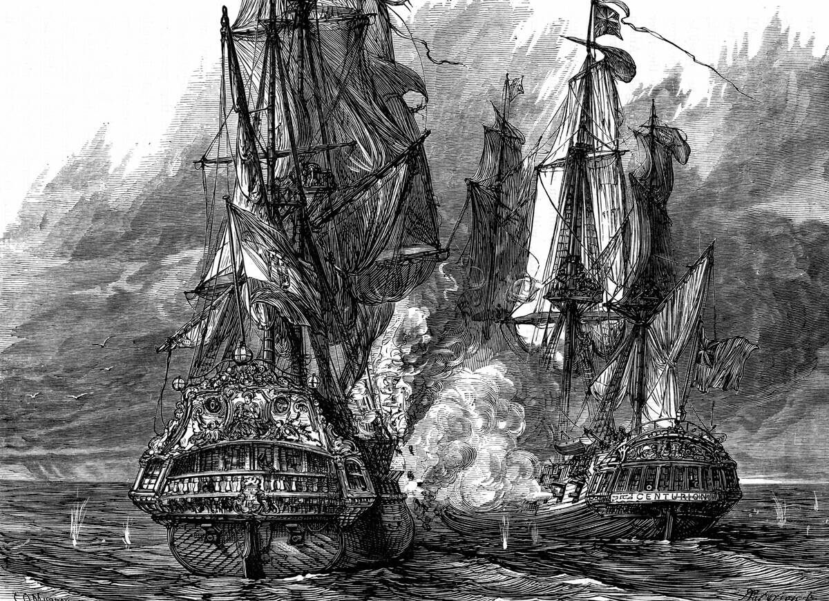 Admiral George Anson in the 'Centurion'.