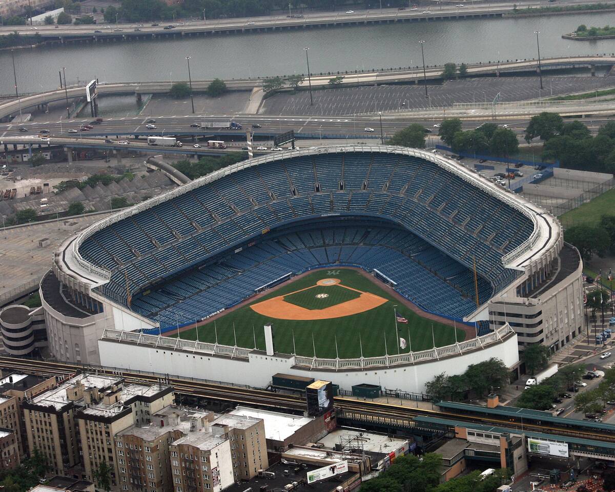 Aerial photos of old Yankee Stadium in the Bronx
