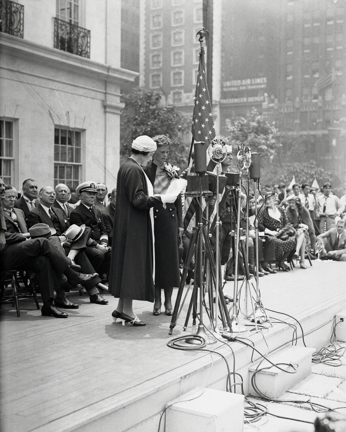 Amelia Earhart Receiving Cross of Honor