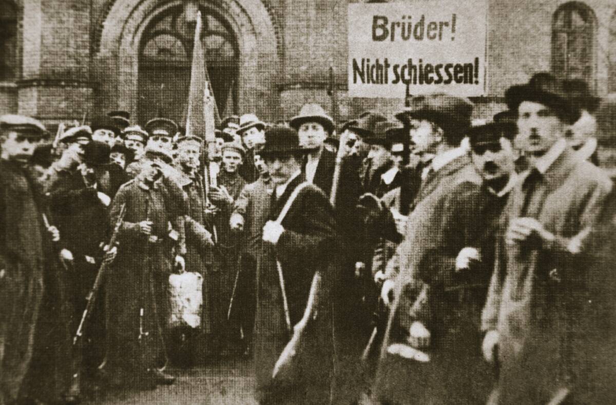 Brothers Don't Shoot!' Placard During The German Revolution Berlin circa 1918-circa 1919