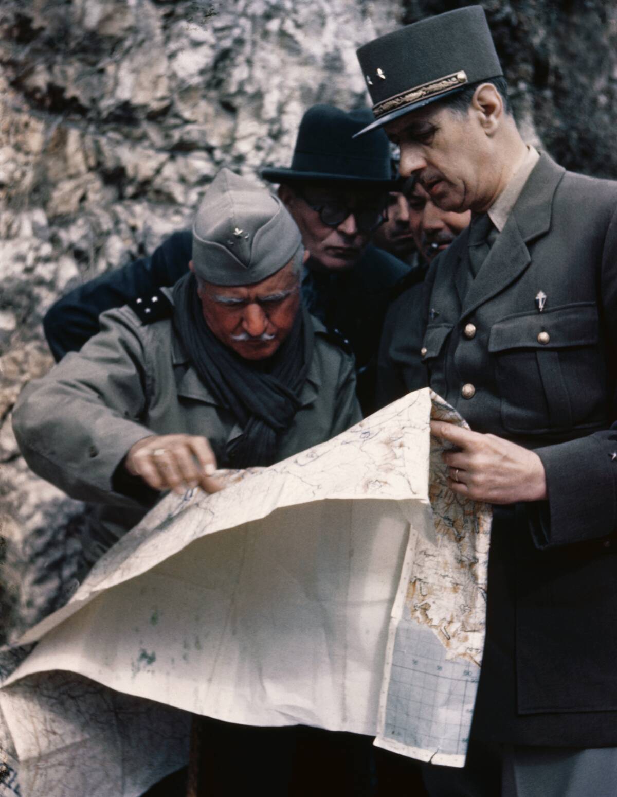 Charles de Gaulle Looking Over Map