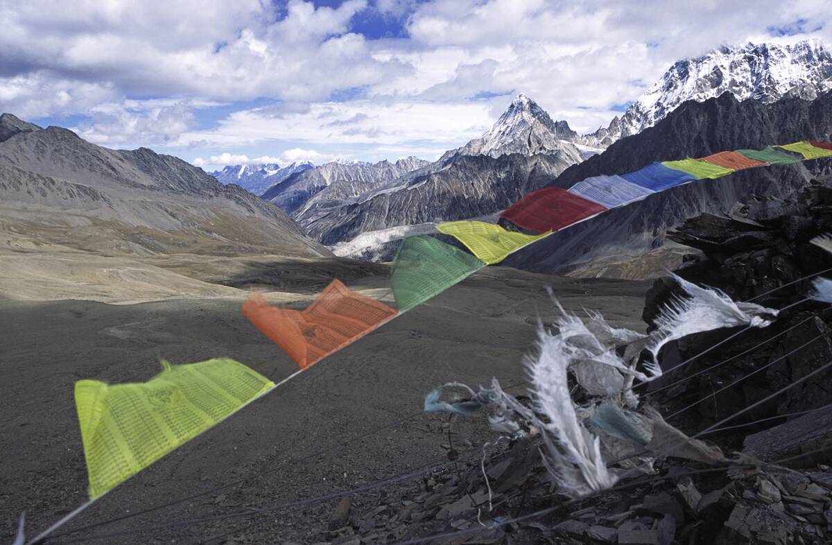 China - Sichuan - Gongga Monastery - Prayer Flags Along the Route