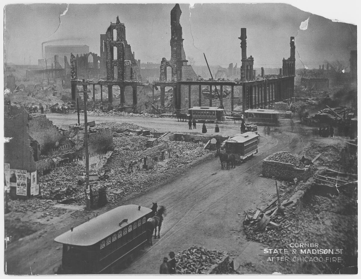 Corner Of State & Madison After The Chicago Fire