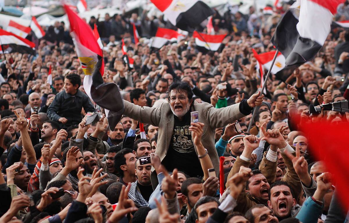 Crowds In Tahrir Square As Mubarak Prepares To Address Egyptians