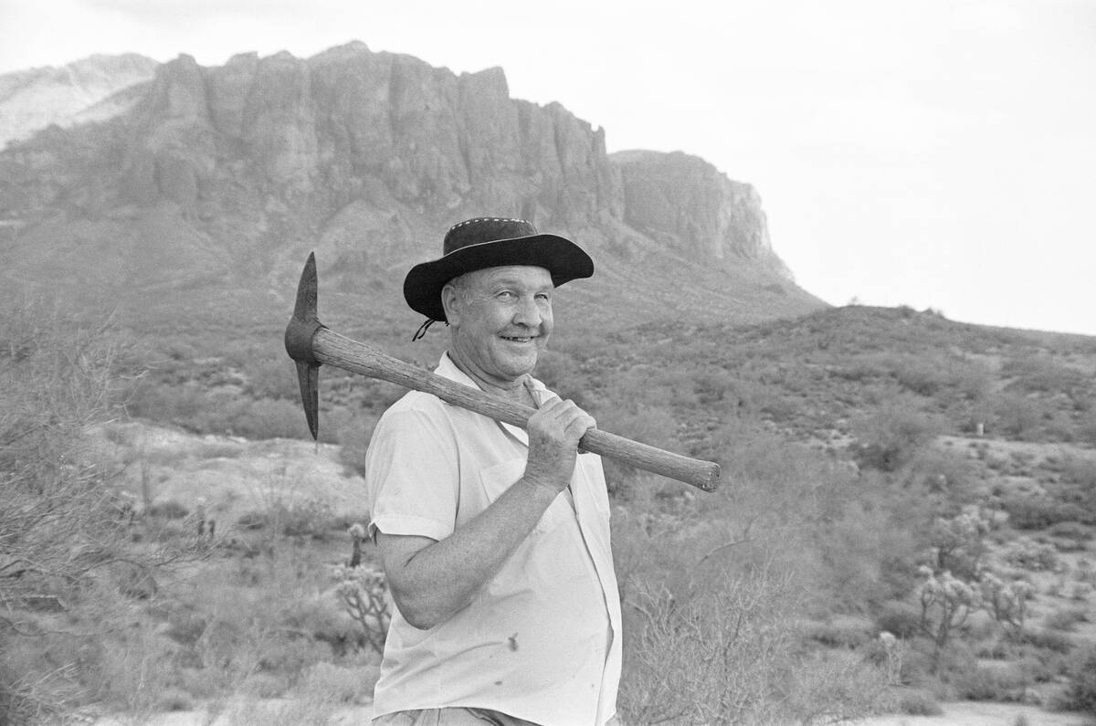 Doc Rosecrans a gold prospector on Superstition mountain, Apache Junction, Arizona.