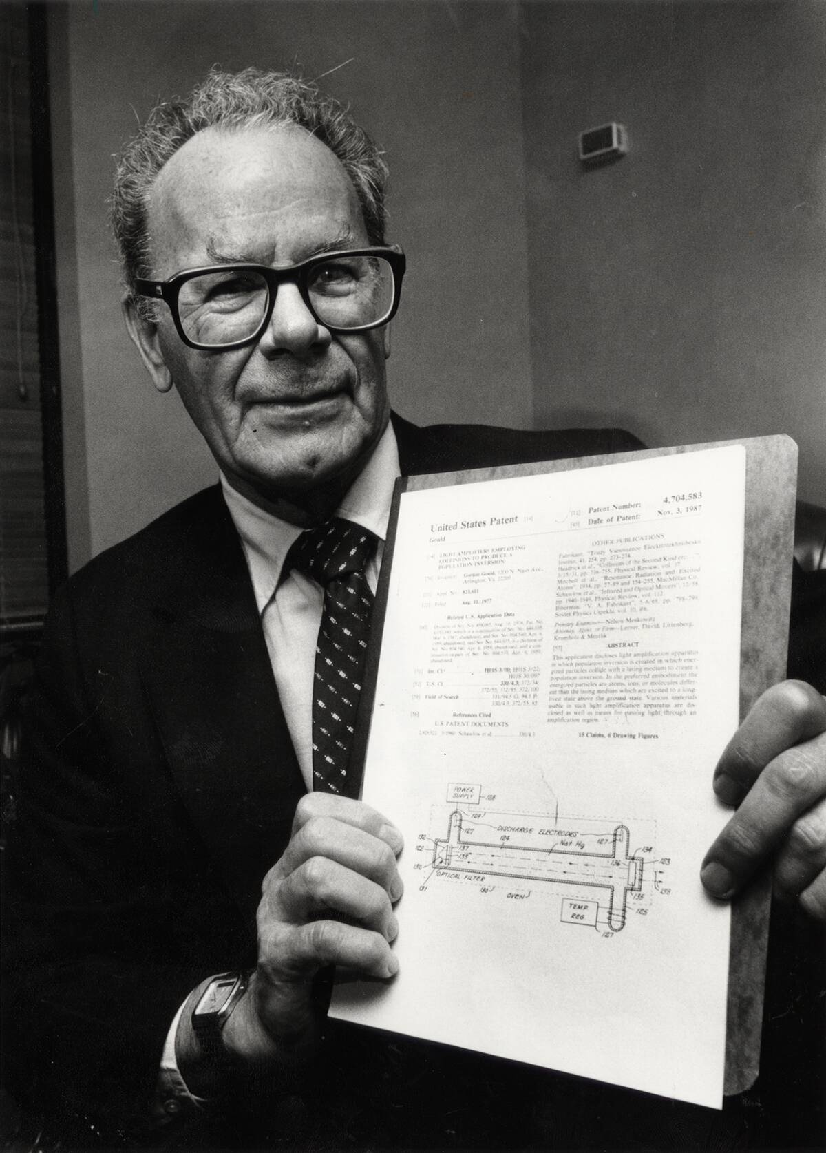 Dr. Gordon Gould, who recently won a 30-year legal battle fo