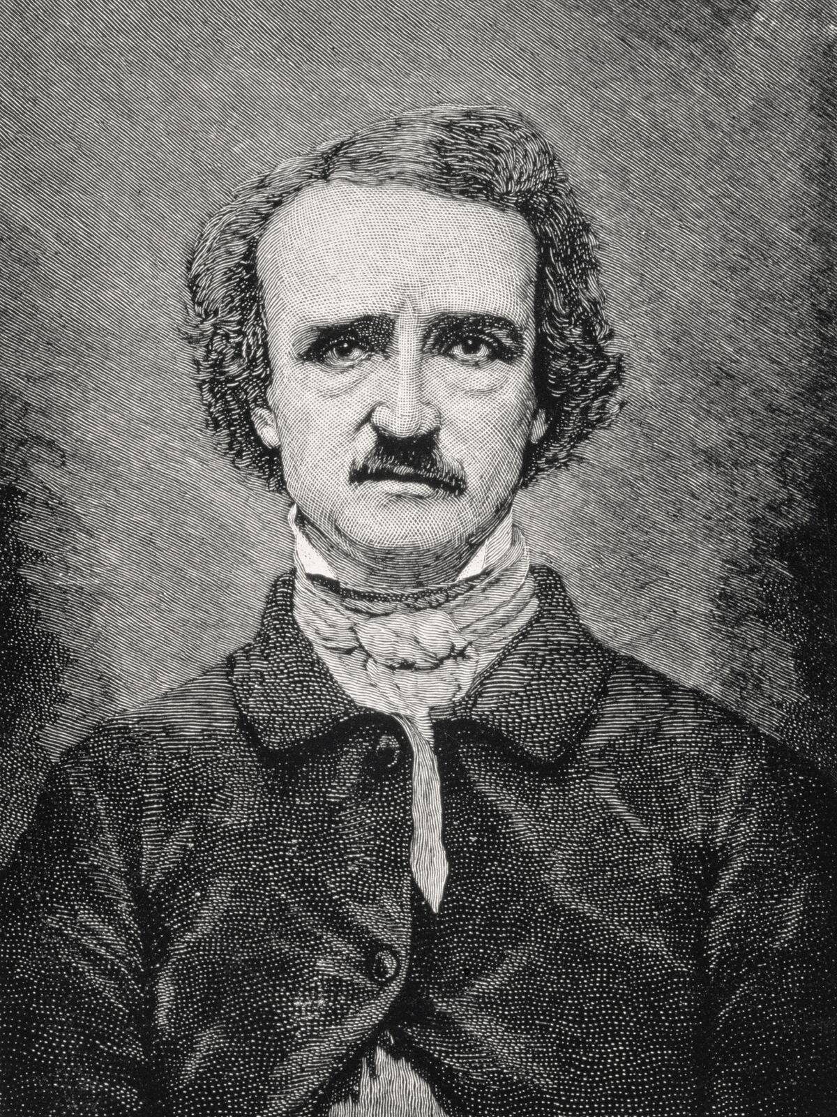 Edgar Allan Poe 1809 to 1849 American author editor and critic from 19th century print...