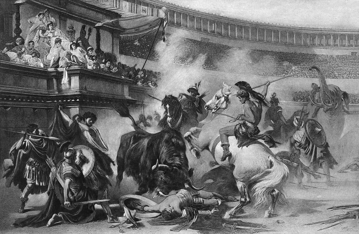 ENGRAVING BULLFIGHT IN...
