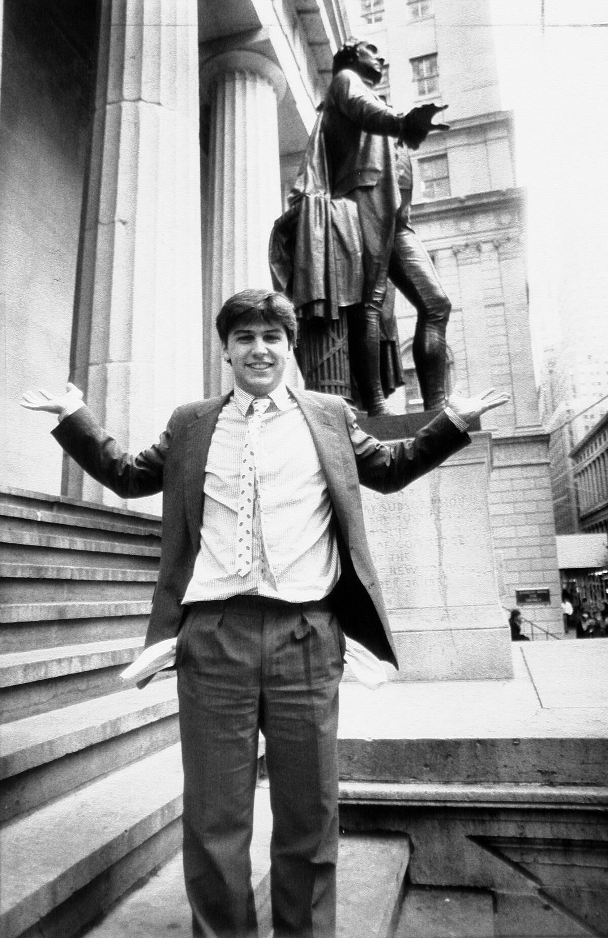 Eric Mertz has hands in air and pockets empty in pants after