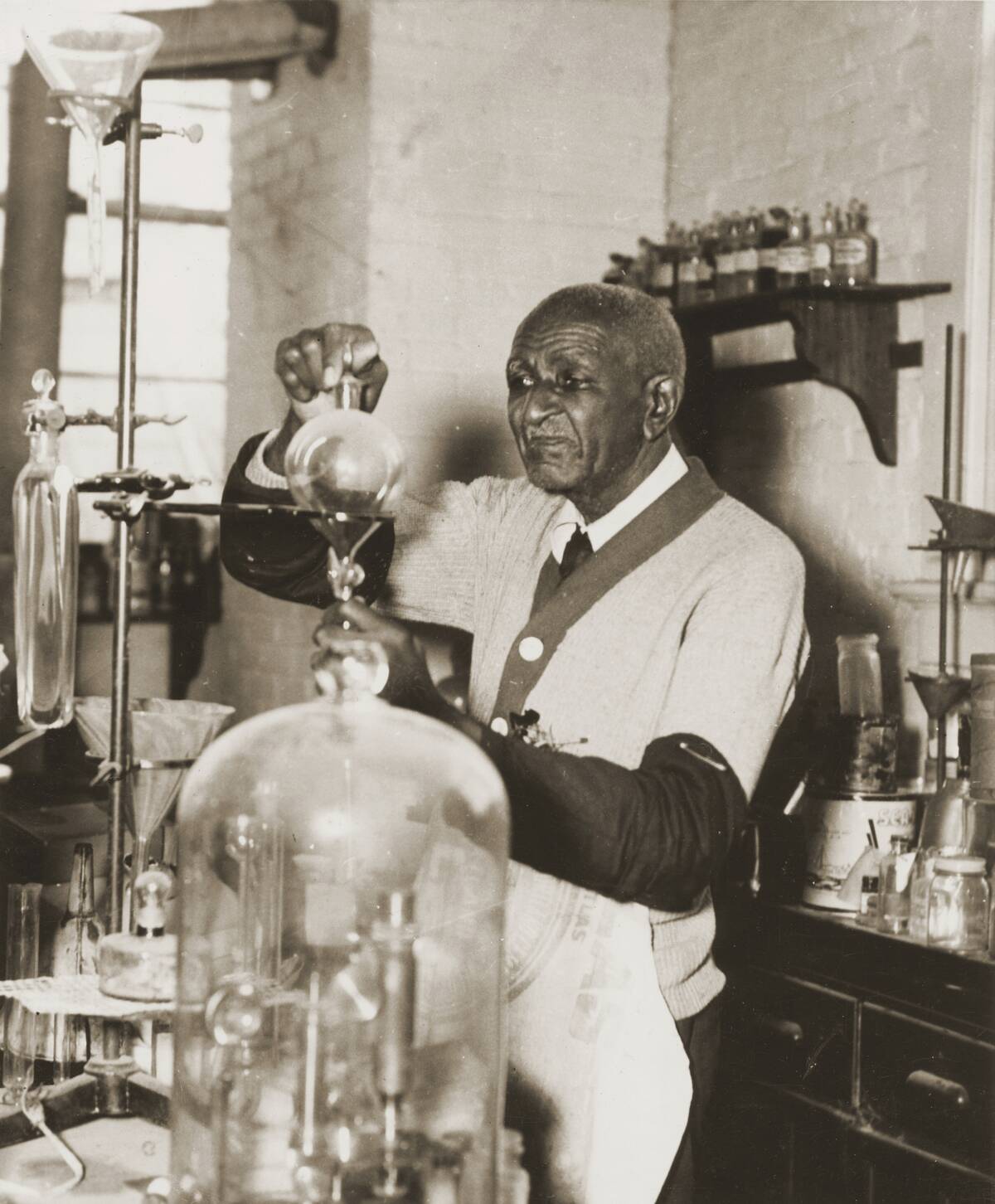 George Washington Carver in his labaoratory