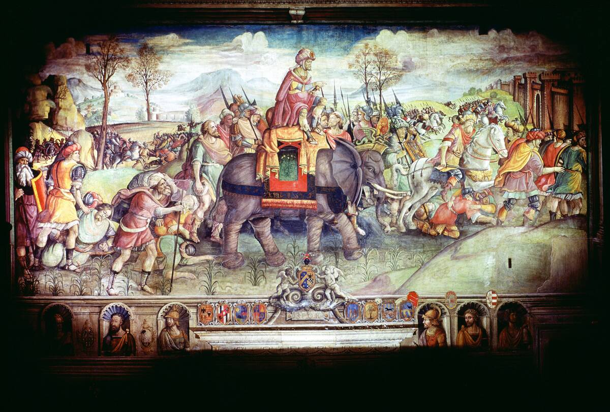 Hannibal and his army crossing the Alps, 218 BC.