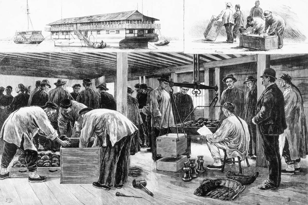 Illustration Of View Aboard Opium Ship