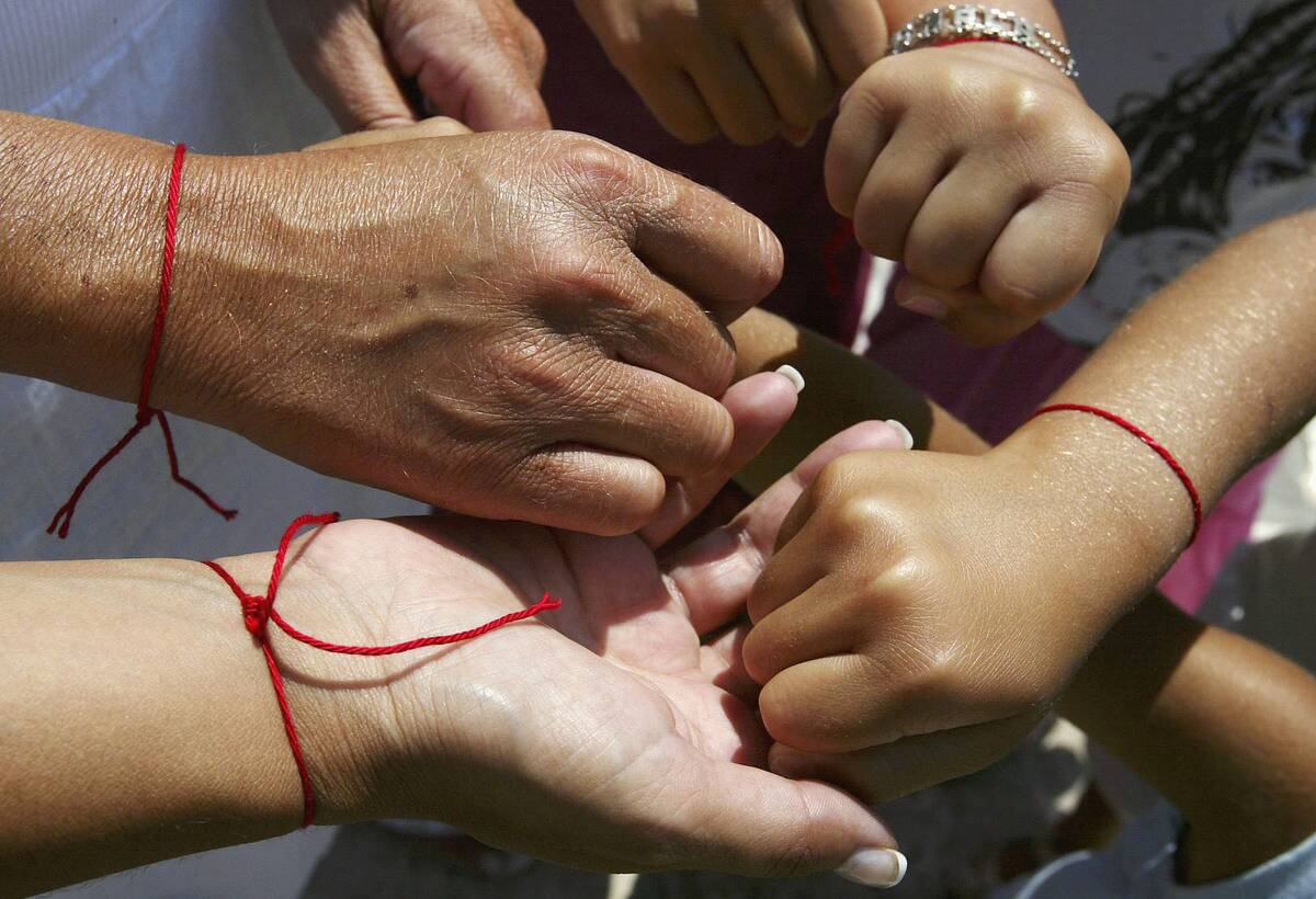 Jewish Worshippers Wear Kabbalah Red String Bracelets