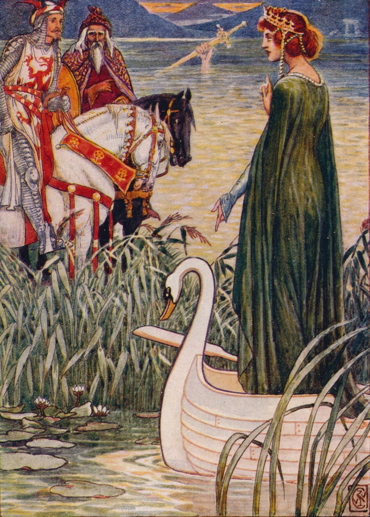 'King Arthur Asks The Lady Of The Lake For The Sword Excalibur', 1911.