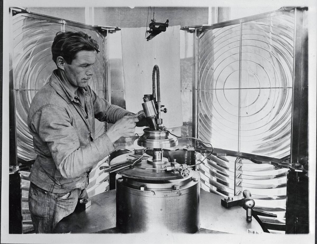 Man Working in Lighthouse