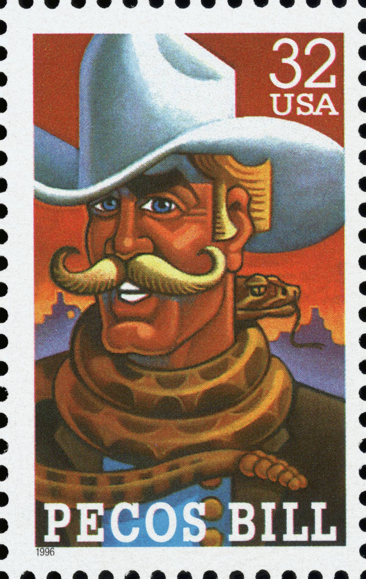 Pecos Bill Postage Stamp