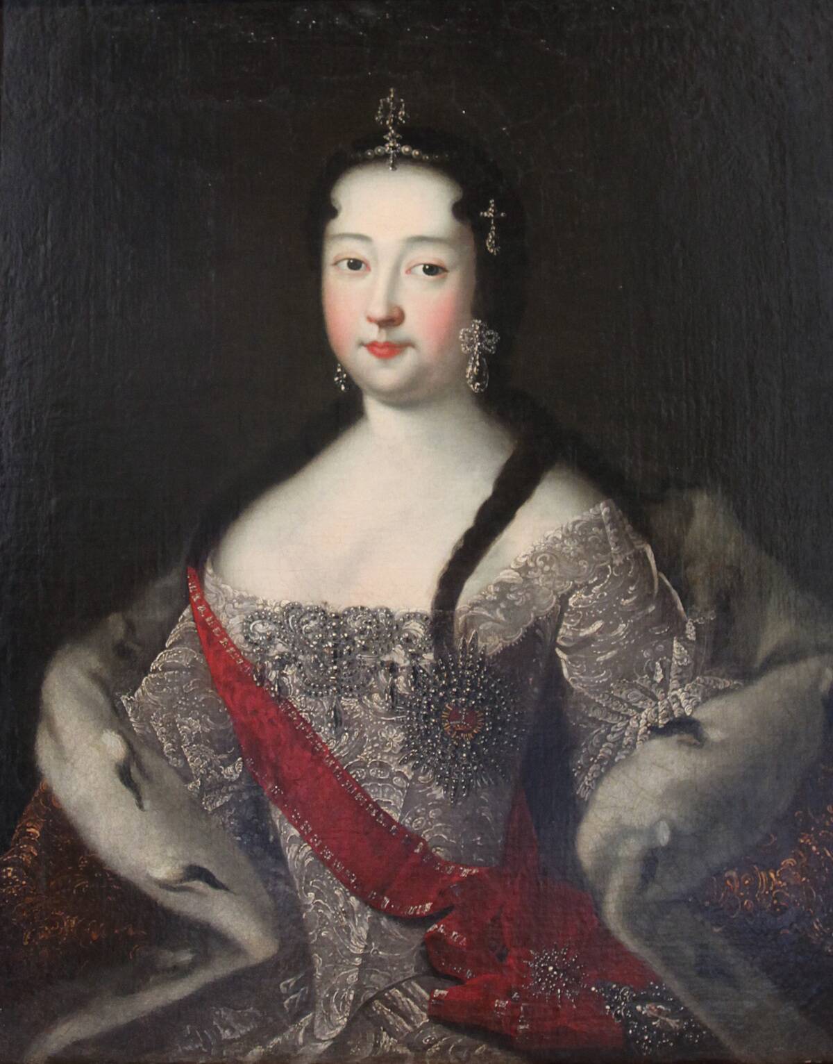 'Portrait of the Tsesarevna Anna Petrovna', 1740s. Artist: Ivan Adolsky