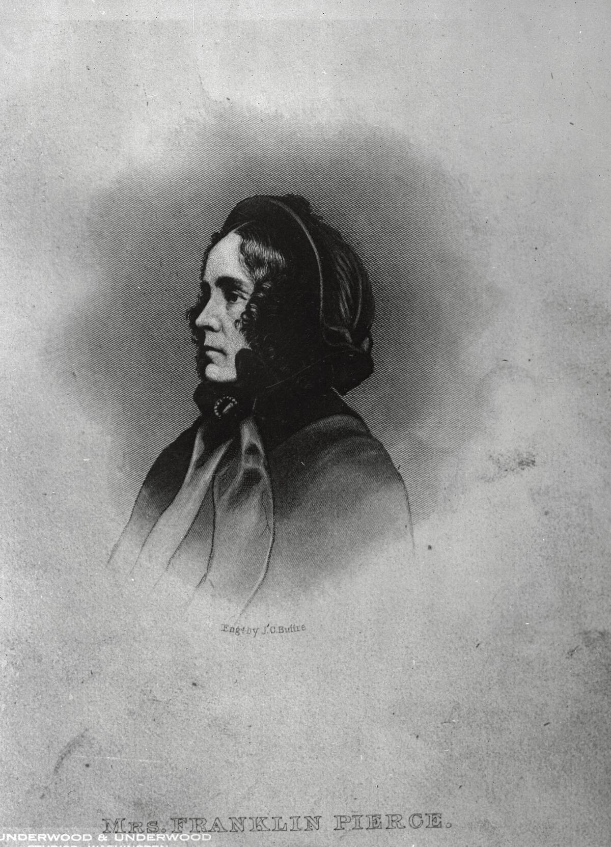 Profile Portrait of Jane Appleton Pierce The Wife of President Franklin Pierce